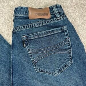 Mens Rock & Roll Hooey Relaxed Stackable Bootcut Jeans Denim Size 31x34